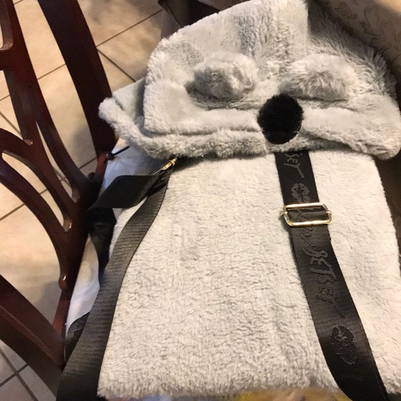 Betsey Johnson Koala Hooded Gray Book Bag/back pack NWT - Picture 7 of 12